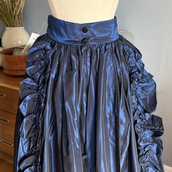 Vtg Jessica McClintock Gunne Sax Blue Taffeta Formal Maxi Skirt - Picture 6 of 11